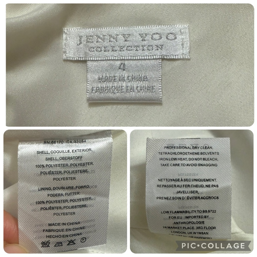 Jenny Yoo V neck strappy camisole top in white size 4 - Picture 13 of 13
